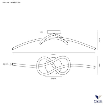 Light line applique 32w 3000k dimmerabile Vivida international Lampade da soffitto